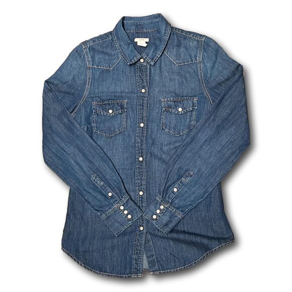 J. Crew Denim Button Down Shirt - Picture 2 of 12